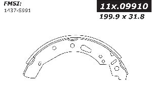 Centric Drum Brake Shoe  Rear 