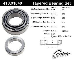 Centric Wheel Bearing and Race Set  Rear 
