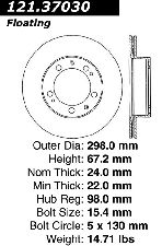 Centric Disc Brake Rotor  Front 