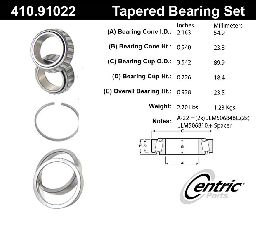 Centric Wheel Bearing and Race Set  Front Outer 