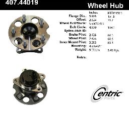 Centric Wheel Bearing and Hub Assembly  Rear Right 