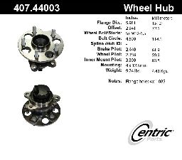 Centric Wheel Bearing and Hub Assembly  Rear Left 