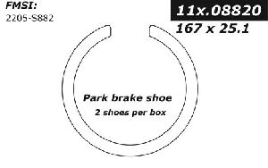 Centric Parking Brake Shoe 
