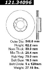 Centric Disc Brake Rotor  Front 