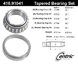 Centric Wheel Bearing and Race Set  Front Outer 