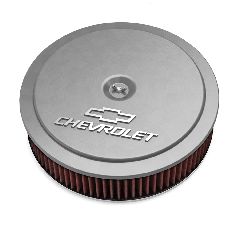 Holley Air Cleaner Power Shot 14 Aluminum Round Finned Natural Finish For  4-Barrel Carburetors