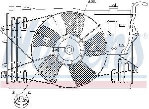 Nissens Engine Cooling Fan Assembly  Front 