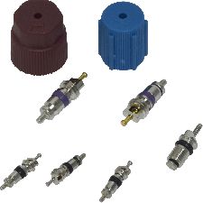 Universal Air A/C System Valve Core and Cap Kit 