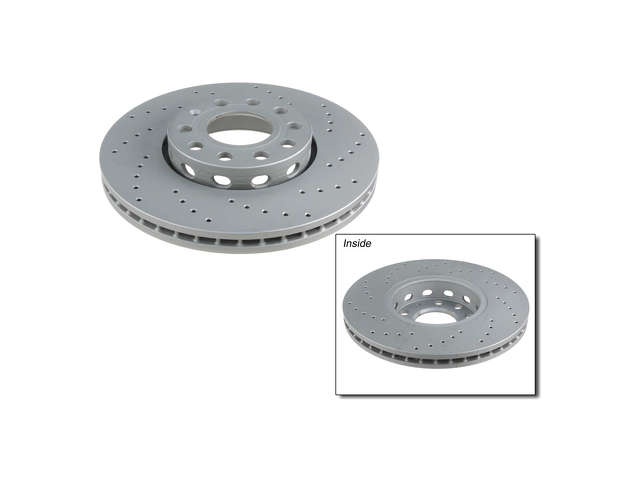 Zimmermann Coated X-Drilled Disc Brake Rotor  Front 